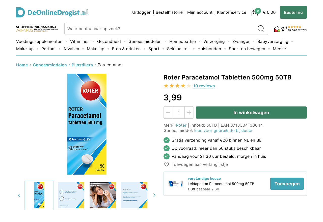 De Online Drogist productpagina